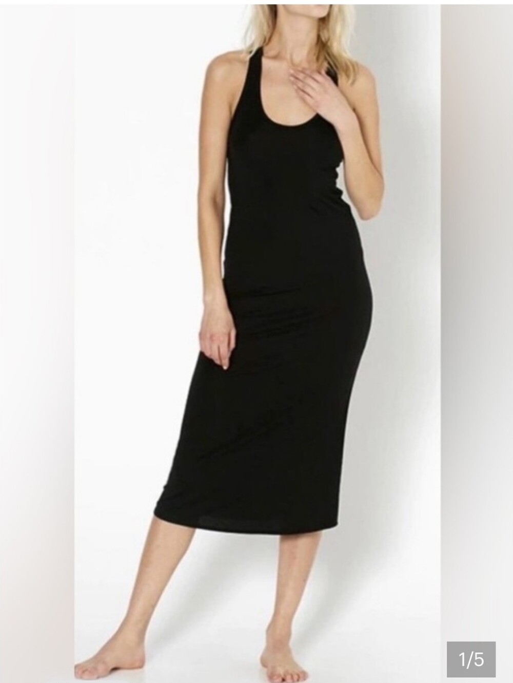 Recliner NYC Second Skin Nightie Dress Racerback Midi Minimalist Casual Grunge